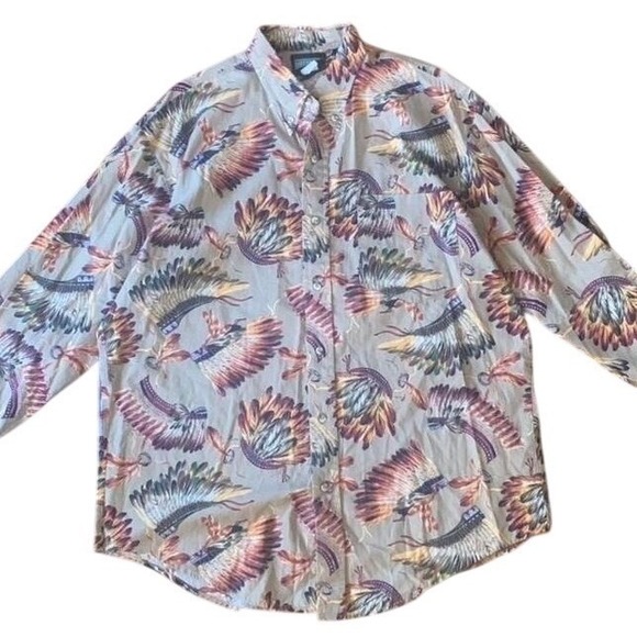 The Unbranded Brand Other - Roughrider by Circle T Headdress Print Western Shirt